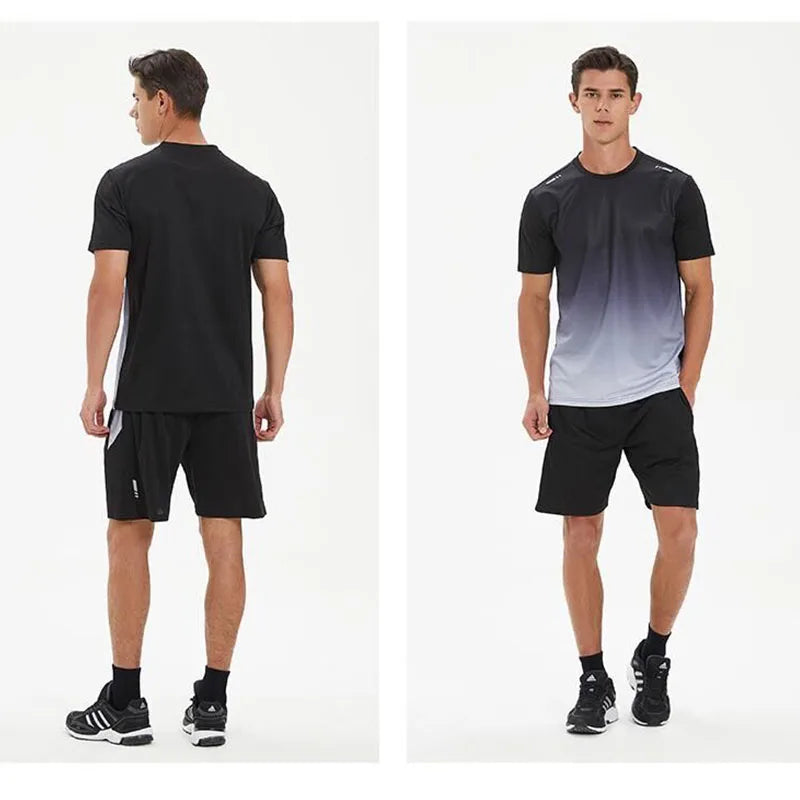 Adult Running Sportswear Ice Silk Quick Drying T-shirt Short Sleeve Uniform Fitness Clothes Tracksuit Gym Sports Outfit Clothing