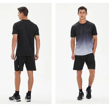 Adult Running Sportswear Ice Silk Quick Drying T-shirt Short Sleeve Uniform Fitness Clothes Tracksuit Gym Sports Outfit Clothing