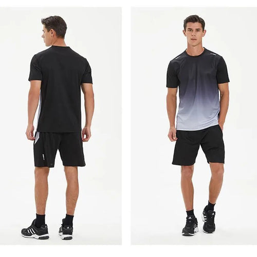 Adult Running Sportswear Ice Silk Quick Drying T-shirt Short Sleeve Uniform Fitness Clothes Tracksuit Gym Sports Outfit Clothing