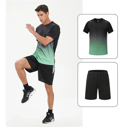 Adult Running Sportswear Ice Silk Quick Drying T-shirt Short Sleeve Uniform Fitness Clothes Tracksuit Gym Sports Outfit Clothing