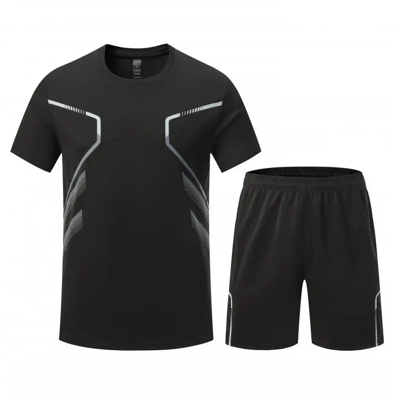 Adult Running Sportswear Ice Silk Quick Drying T-shirt Short Sleeve Uniform Fitness Clothes Tracksuit Gym Sports Outfit Clothing