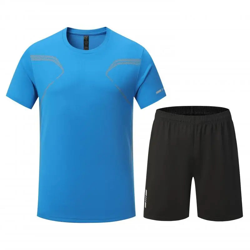 Adult Running Sportswear Ice Silk Quick Drying T-shirt Short Sleeve Uniform Fitness Clothes Tracksuit Gym Sports Outfit Clothing