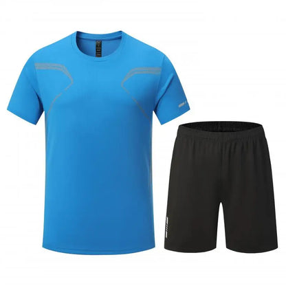 Adult Running Sportswear Ice Silk Quick Drying T-shirt Short Sleeve Uniform Fitness Clothes Tracksuit Gym Sports Outfit Clothing