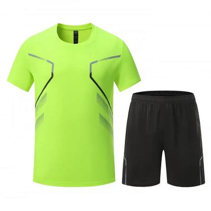 Adult Running Sportswear Ice Silk Quick Drying T-shirt Short Sleeve Uniform Fitness Clothes Tracksuit Gym Sports Outfit Clothing