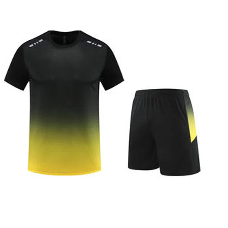 Adult Running Sportswear Ice Silk Quick Drying T-shirt Short Sleeve Uniform Fitness Clothes Tracksuit Gym Sports Outfit Clothing
