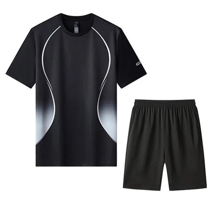 Adult Running Sportswear Ice Silk Quick Drying T-shirt Short Sleeve Uniform Fitness Clothes Tracksuit Gym Sports Outfit Clothing