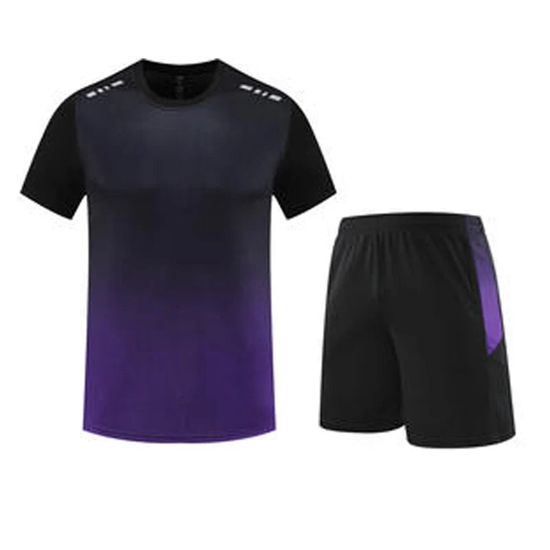 Adult Running Sportswear Ice Silk Quick Drying T-shirt Short Sleeve Uniform Fitness Clothes Tracksuit Gym Sports Outfit Clothing