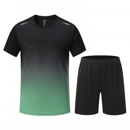 Adult Running Sportswear Ice Silk Quick Drying T-shirt Short Sleeve Uniform Fitness Clothes Tracksuit Gym Sports Outfit Clothing