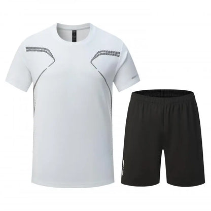 Adult Running Sportswear Ice Silk Quick Drying T-shirt Short Sleeve Uniform Fitness Clothes Tracksuit Gym Sports Outfit Clothing