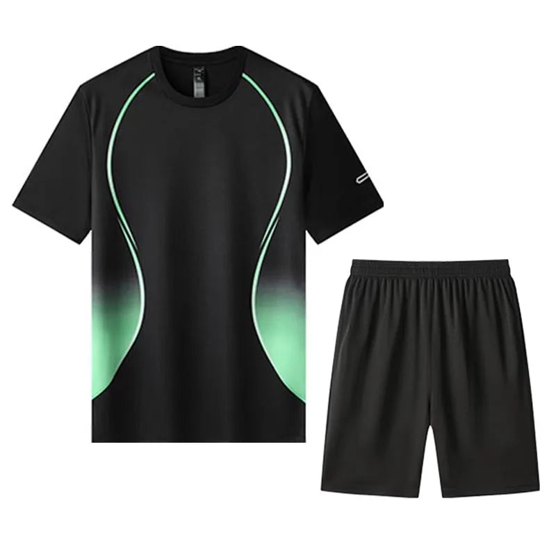 Adult Running Sportswear Ice Silk Quick Drying T-shirt Short Sleeve Uniform Fitness Clothes Tracksuit Gym Sports Outfit Clothing