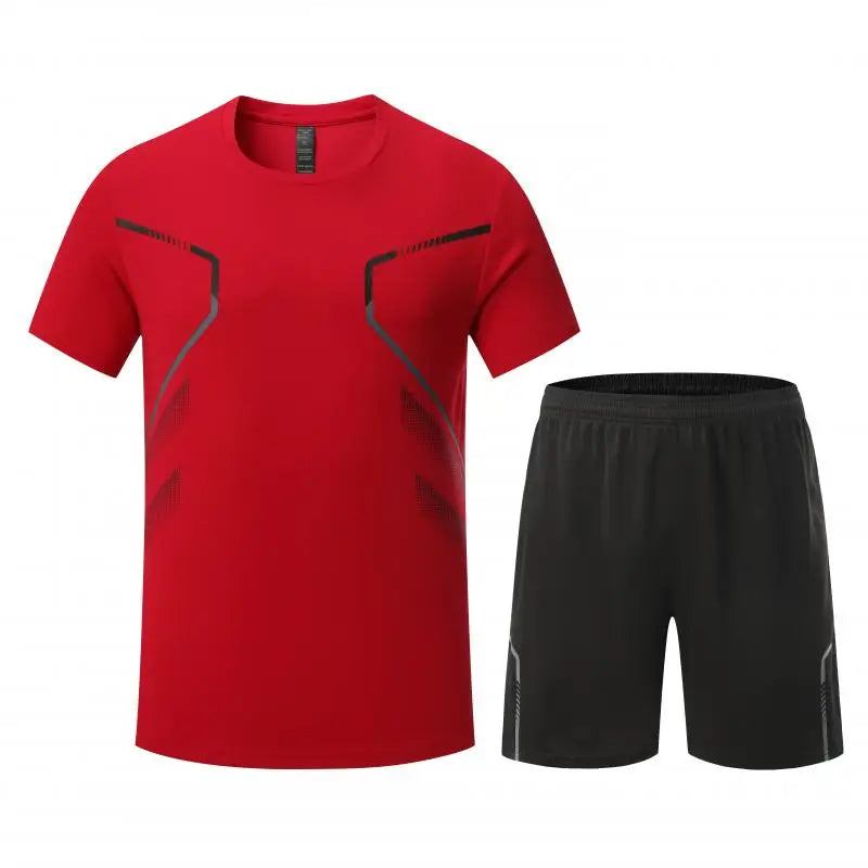 Adult Running Sportswear Ice Silk Quick Drying T-shirt Short Sleeve Uniform Fitness Clothes Tracksuit Gym Sports Outfit Clothing
