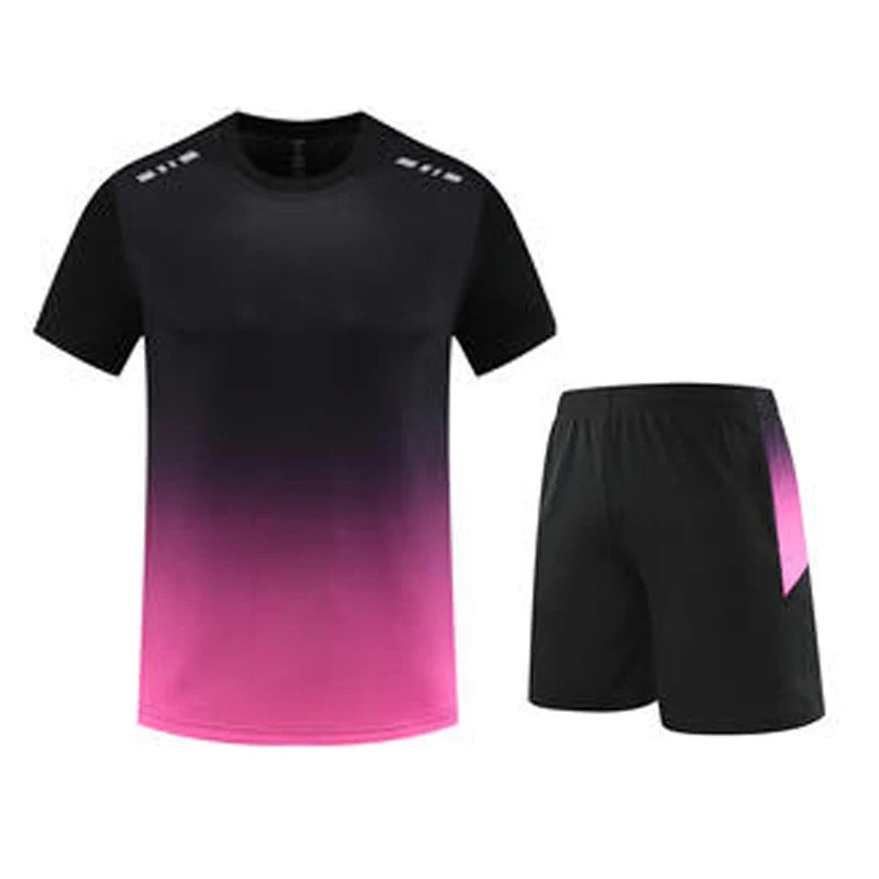 Adult Running Sportswear Ice Silk Quick Drying T-shirt Short Sleeve Uniform Fitness Clothes Tracksuit Gym Sports Outfit Clothing