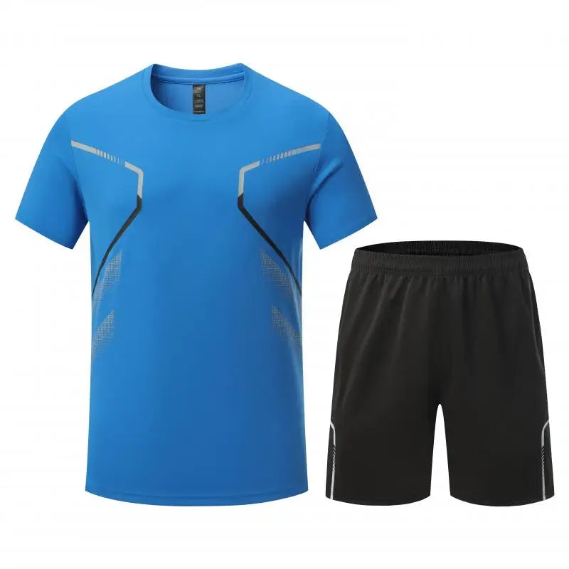 Adult Running Sportswear Ice Silk Quick Drying T-shirt Short Sleeve Uniform Fitness Clothes Tracksuit Gym Sports Outfit Clothing