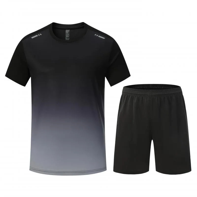 Adult Running Sportswear Ice Silk Quick Drying T-shirt Short Sleeve Uniform Fitness Clothes Tracksuit Gym Sports Outfit Clothing