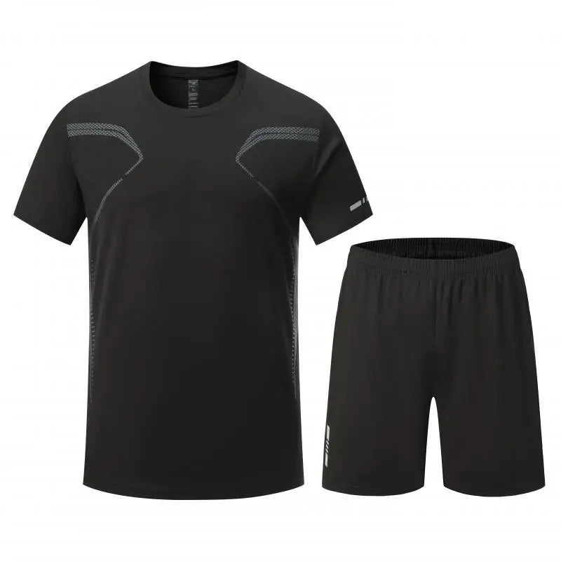 Adult Running Sportswear Ice Silk Quick Drying T-shirt Short Sleeve Uniform Fitness Clothes Tracksuit Gym Sports Outfit Clothing