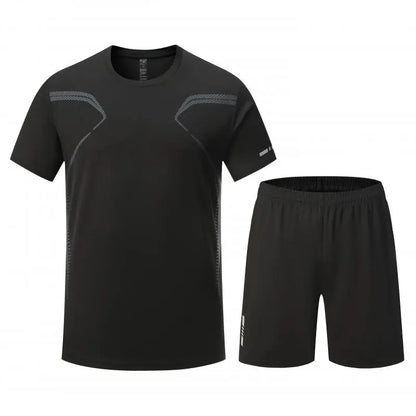 Adult Running Sportswear Ice Silk Quick Drying T-shirt Short Sleeve Uniform Fitness Clothes Tracksuit Gym Sports Outfit Clothing