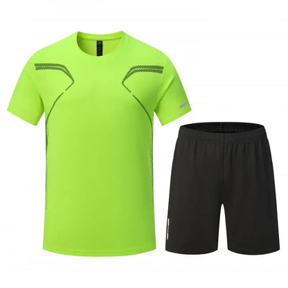 Adult Running Sportswear Ice Silk Quick Drying T-shirt Short Sleeve Uniform Fitness Clothes Tracksuit Gym Sports Outfit Clothing