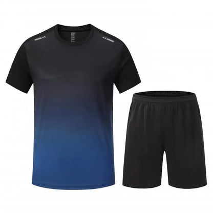 Adult Running Sportswear Ice Silk Quick Drying T-shirt Short Sleeve Uniform Fitness Clothes Tracksuit Gym Sports Outfit Clothing