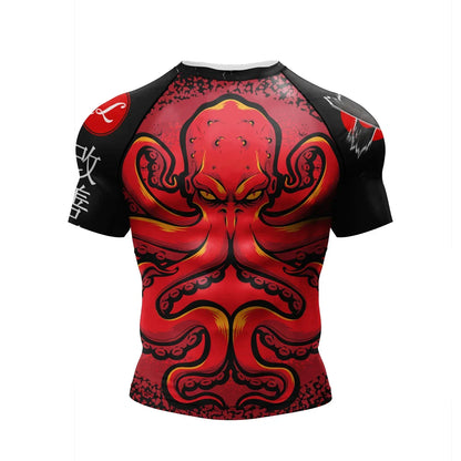 New 3D Print Sports Training T-Shirt Men Quick Dry Breathable Oversized Boxing Jiu Jitsu Uniform Tops